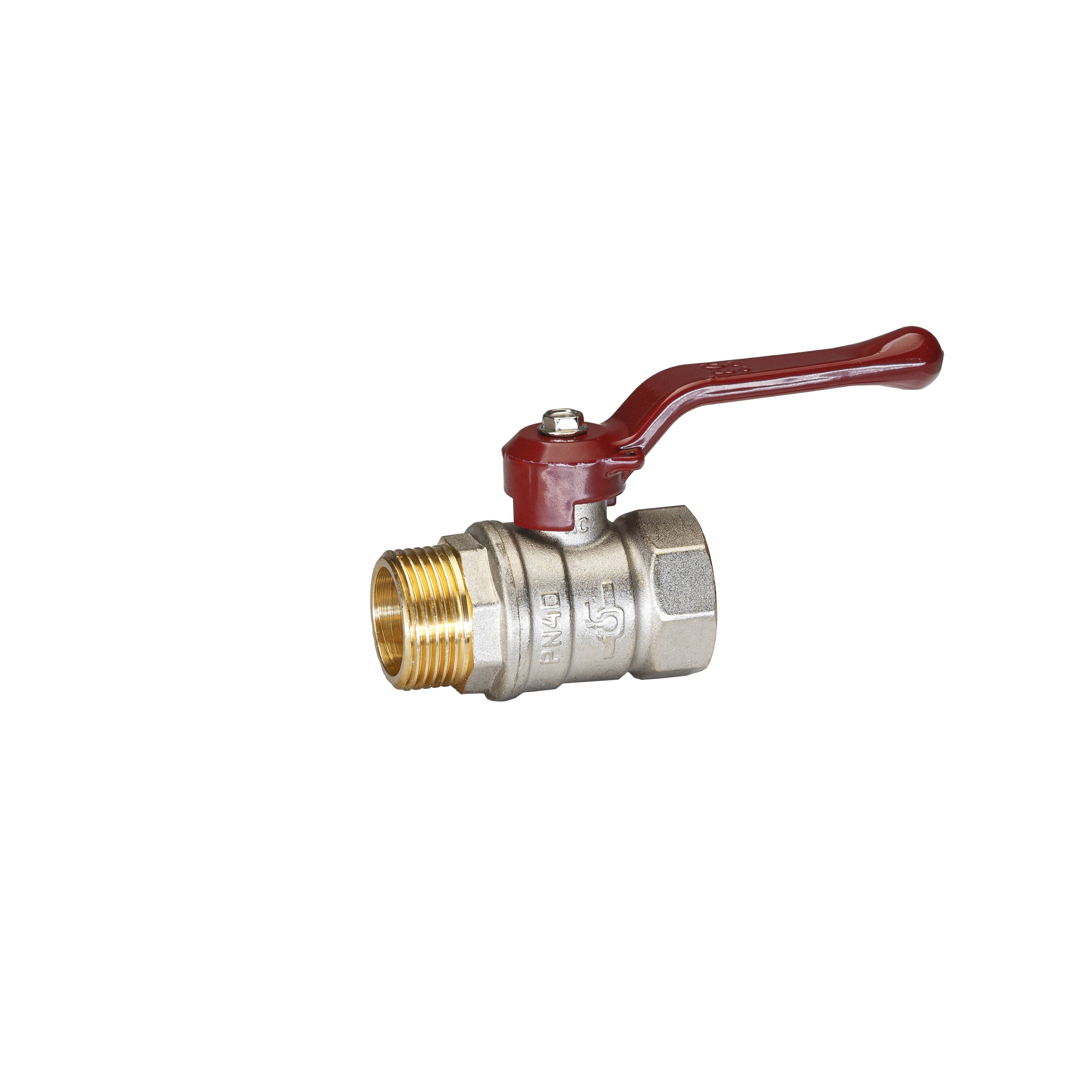 Кран шаровой латунный никель Temper Ду 20 (3/4”) PN40, ВН/НР, рычаг 8820ВНР3440