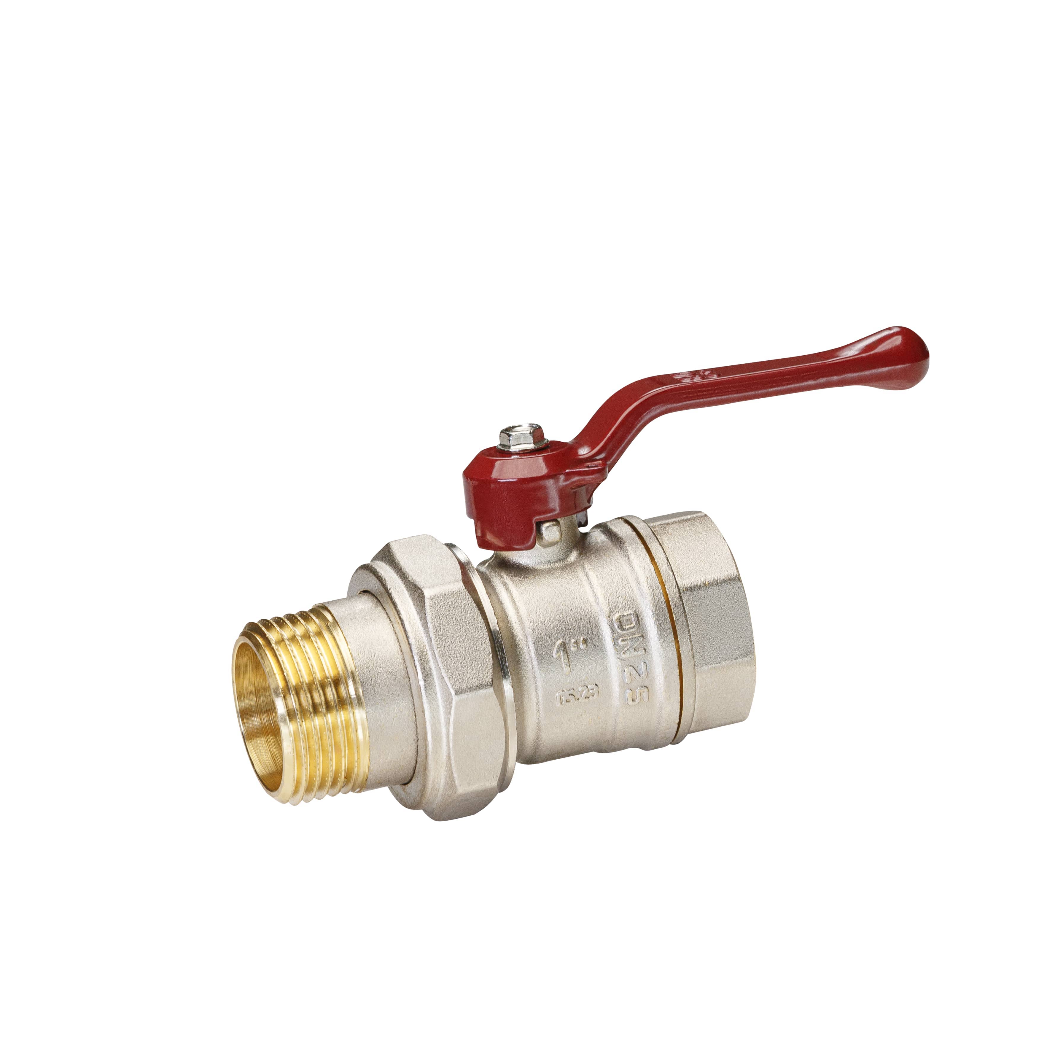 Кран шаровой латунный никель Temper Ду 25 (1”) PN40, ВН/НР американка, рычаг 8825ВАР140