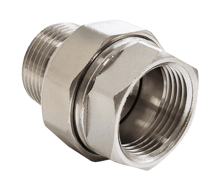 Соединитель латунь никель американка Ду 15 (1/2") прямой ВР/НР Valfex VF.340.N.012