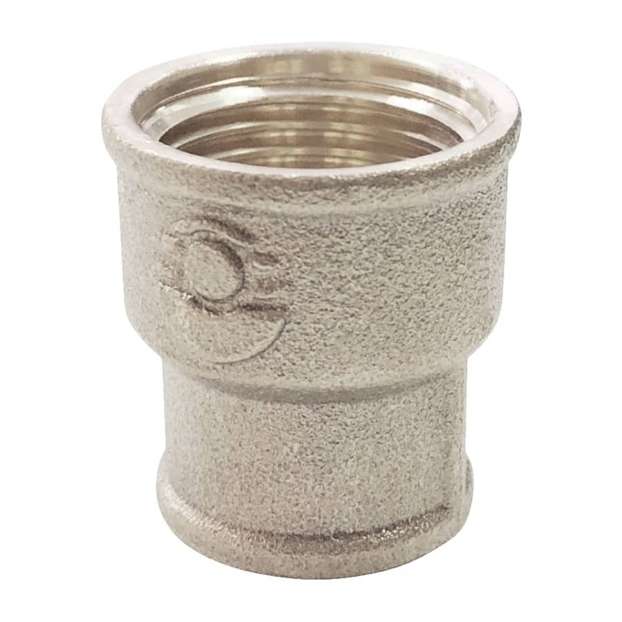 Муфта латунь никель переходная Ду 15х10 (1/2"х3/8") ВР/ВР Valfex VF.240.N.012.038