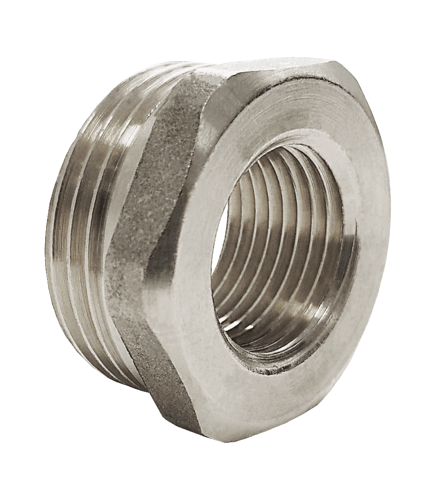 Футорка латунь никель Ду 10х8 (3/8"х1/4") НР/ВР Valfex VF.581.N.038.014