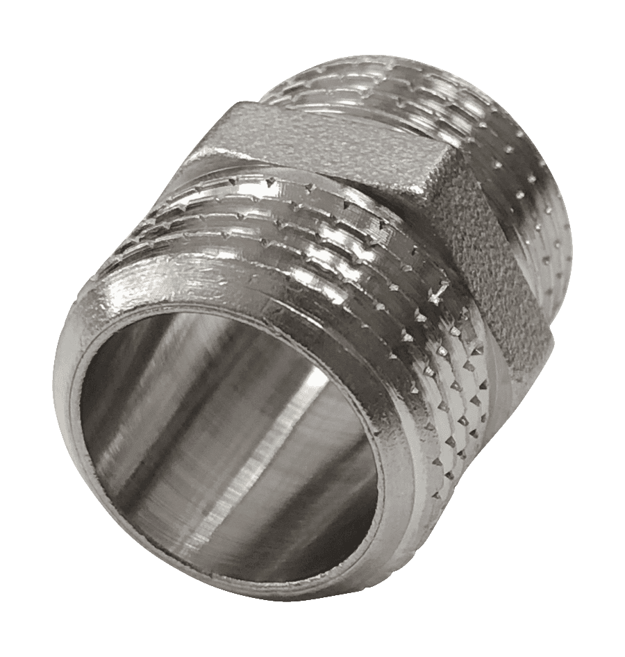 Ниппель латунь никель Ду 15 (1/2") НР Valfex VF.582.N.012