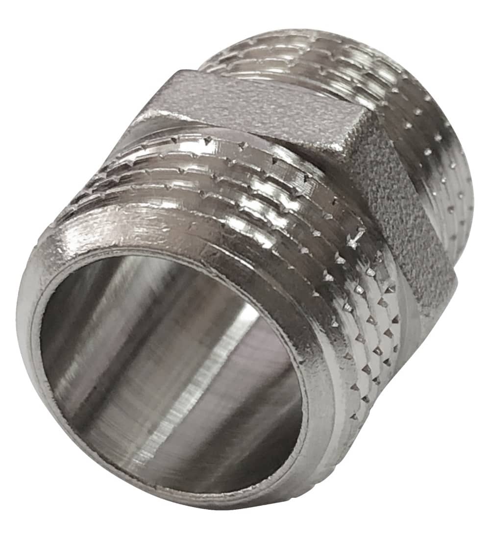Ниппель латунь никель Ду 32 (1 1/4") НР VALFEX VF.582.N.114